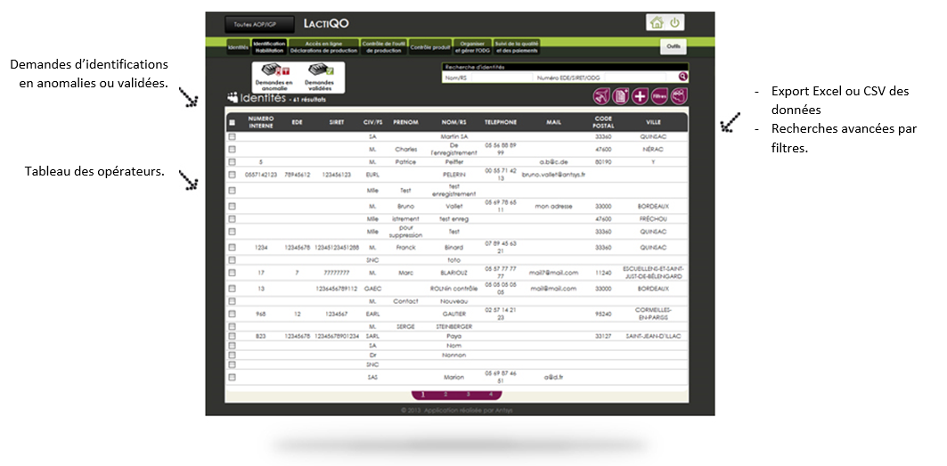 identification et habilitation des opérateurs